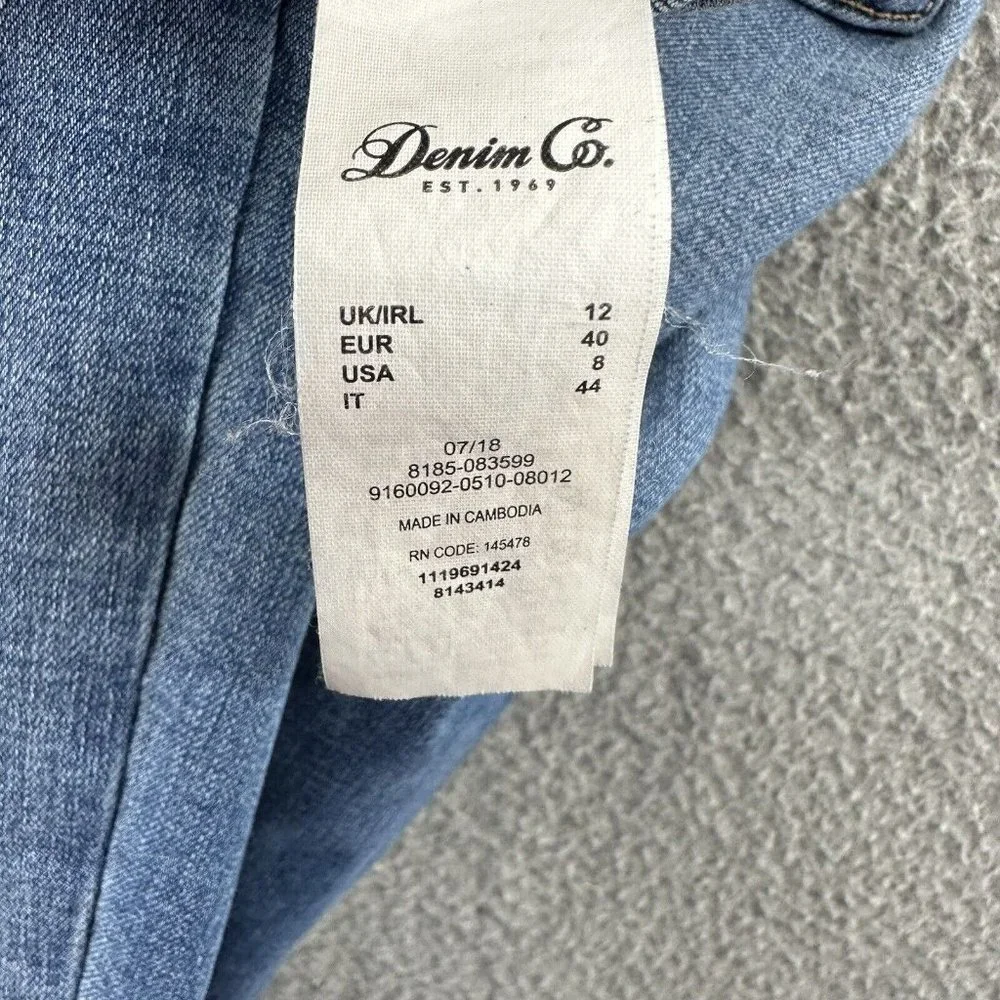 Denim Co Jeans Women's 8 Blue Light‎ Wash Denim Distressed Ankle Skinny Jeans